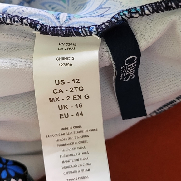 CHAPS Swimwear Skirted One Piece Swimsuit Size 12 - Picture 14 of 14